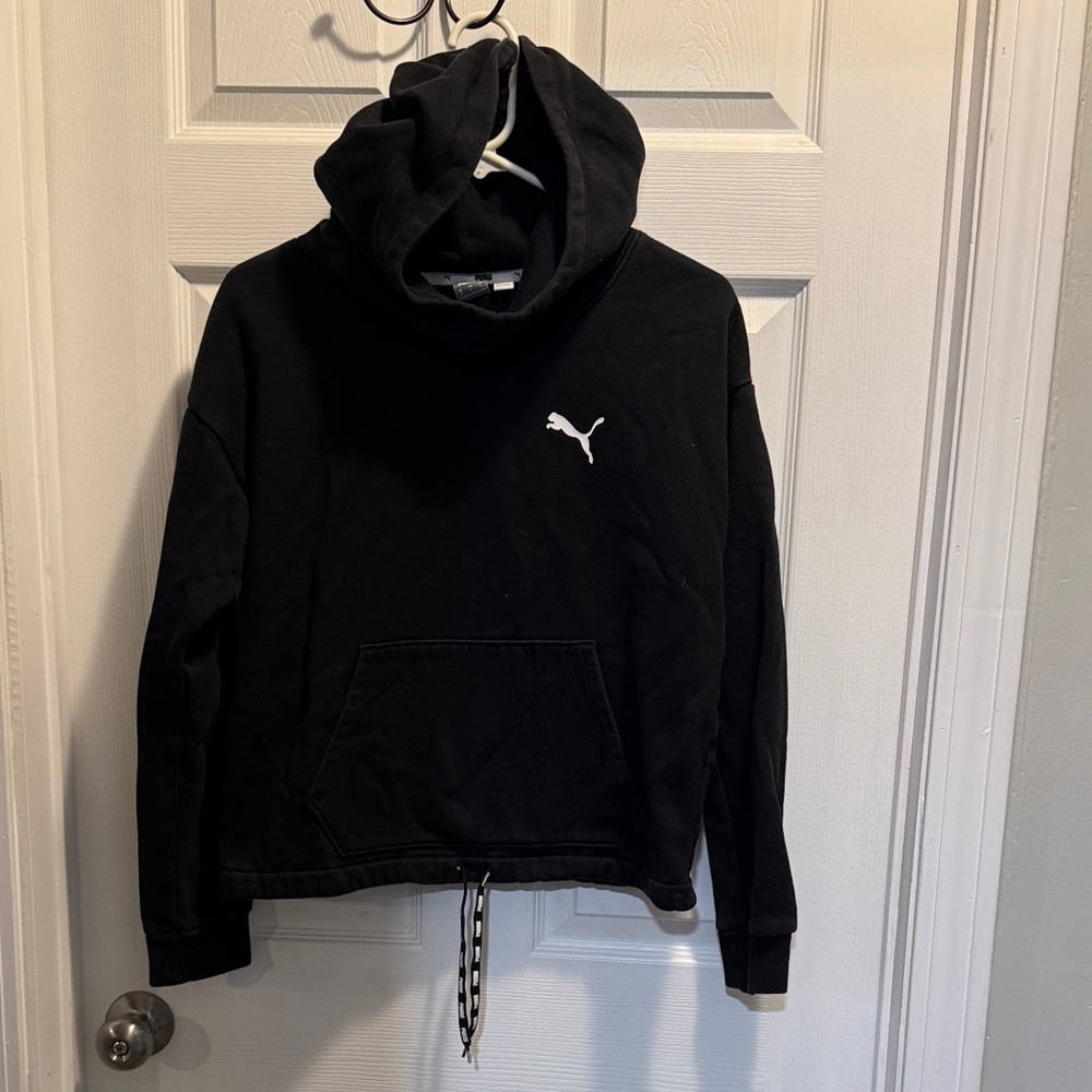 Puma Black Hoodie with White Emblem